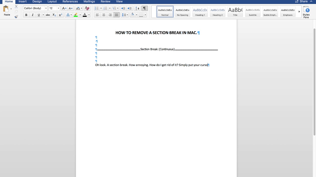 How to remove page breaks in microsoft word
